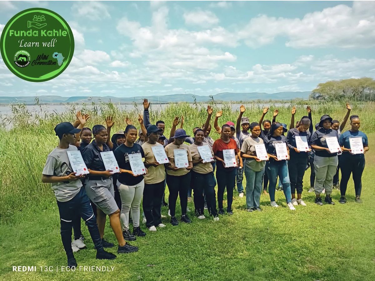 Dogs4Wildlife's tweet photo. ☘️We’re incredibly grateful to Fix The News at Myriad Australia Limited for grant funding Dogs 4 Wildlife to deliver certificated skills training for rural youth through our FUNDA KAHLE (“Learn well” in isiZulu) programme.

Delivered with Wild Connection in KwaZulu-Natal, South Africa, with Sboniso Mazolo as the Project Coordinator on the ground, Funda Kahle tackles a key barrier: without accredited training, many young people can’t access meaningful employment-regardless of their potential.

So far, 11 of 14 trainees who completed one month of work experience have secured jobs-an outcome made possible through recognised training. 

With youth unemployment (ages 15–24) in South Africa exceeding 60%, this programme is creating real opportunities to improve lives.

Funda Kahle supports young people from rural, wildlife-adjacent communities with practical, certificated training linked directly to jobs in nearby reserves and related sectors. For many, it’s their first qualification and their first chance at paid work in environments they’ve long been connected to.

The impact is clear: increased confidence, pride, stability, and hope for participants and their families.

Though still in its early stages, Funda Kahle is already changing lives, strengthening communities and connecting people with conservation through opportunity and dignity.

We’re proud of the progress so far and excited for what���s ahead. Thank you Fix The News at Myriad Australia Limited for helping us make this possible. 

To help us expand this hugely important programme, please contact: info@dogs4wildlife.org