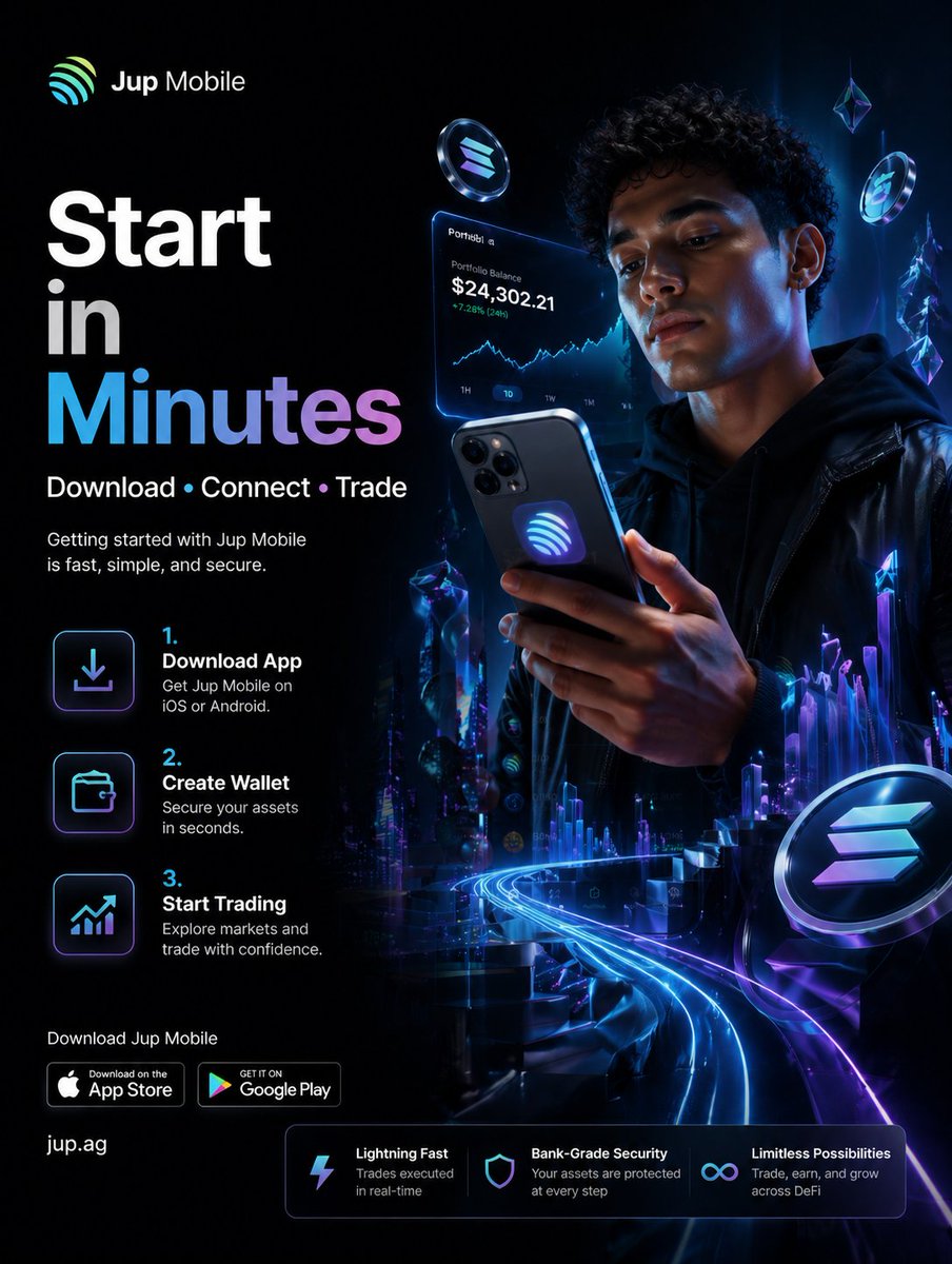 ab92381's tweet image. 🚀 Kicking off my crypto journey with @jup_mobile 🌟 Designed this flyer using my prompt engineering skills + AI to showcase how Jup Mobile is changing the game in crypto trading. 🔥

@DUKETHAGREAT, would love for you and @jup_mobile to check it out!
#CryptoJourney #JupMobile