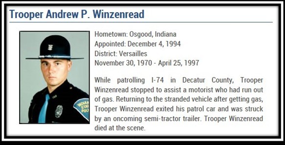 ISPJasper's tweet photo. Twenty-nine years ago, on this date we lost Trooper Andrew P. Winzenread. https://t.co/00wX6hUpKc