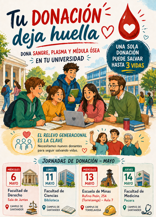 BSCANTABRIA's tweet image. Atención alumn@s y personal de la @unican📚

🤏  La semana que viene, el Banco de Sangre, la
@HermandadDonant y la #UC vuelven con la campaña de donación de #sangre, #plasma y #médulaósea en varias facultades de #Santander y #Torrelavega.   

Te esperamos❤️

#Gracias