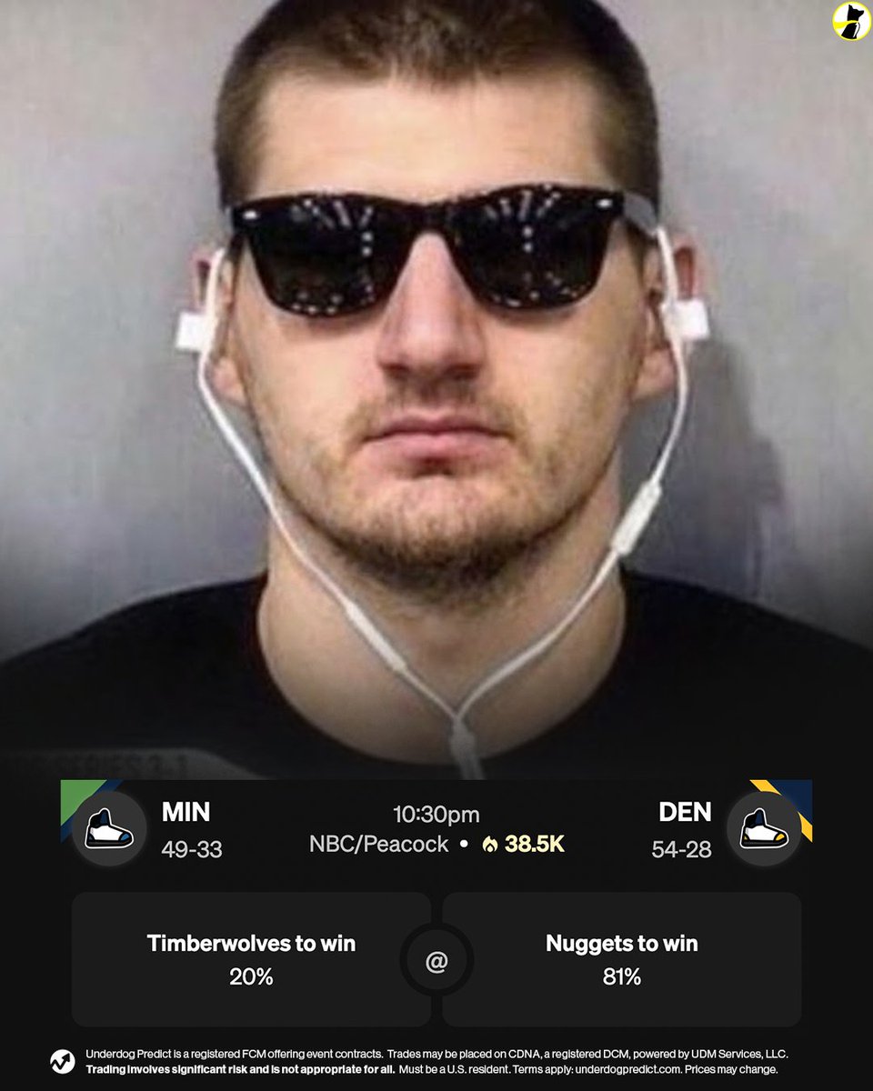 Underdog's tweet image. Nikola Jokic is 2-2 in Game 5s after going down 3-1.

Both times he won Game 5, he went on to win Games 6 &amp;amp; 7 and take the series