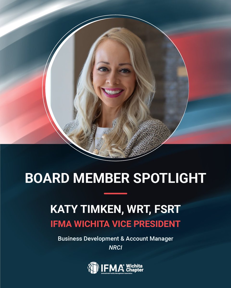 IFMAWichita's tweet photo. Meet Katy Timken, WRT, FSRT — Vice President of IFMA Wichita

With more than 17 years of experience in sales and management, Katy brings a relationship-driven approach to the facilities and restoration industry.

#IFMAWichita #FacilitiesManagement #Leadership @NCRICAT https://t.co/rmB4k1ZVhv