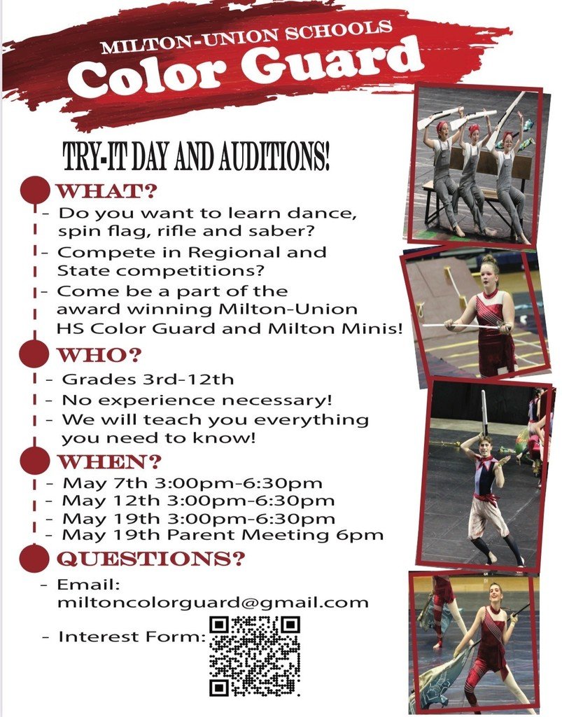 Milton_Union_MS's tweet photo. MUMS Students,
If interested in participating in Color Guard, see the infographic below! https://t.co/EZHQiFblqm