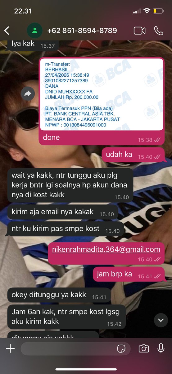 chanilvr03's tweet photo. HATI HATI PENIPU ATAS NAMA muhammad fahmi!!!! UNTUK YG BELI TIKET #bigufest gue abis ditipu 200rebu sialannn #zonauang #konser #festival #penipu https://t.co/CgW0gyWr5b
