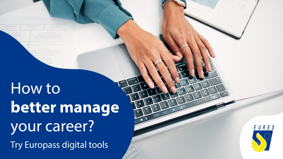 EURESJob's tweet photo. Do you want to strengthen your career profile?
Build your CV, create cover letters and keep all your documents in one place with Europass.
Then explore opportunities across Europe with EURES! π
π https://t.co/6qB2U01q23
#EURESjobs #EuropassEUREStogether https://t.co/8VIAcNlqmN
