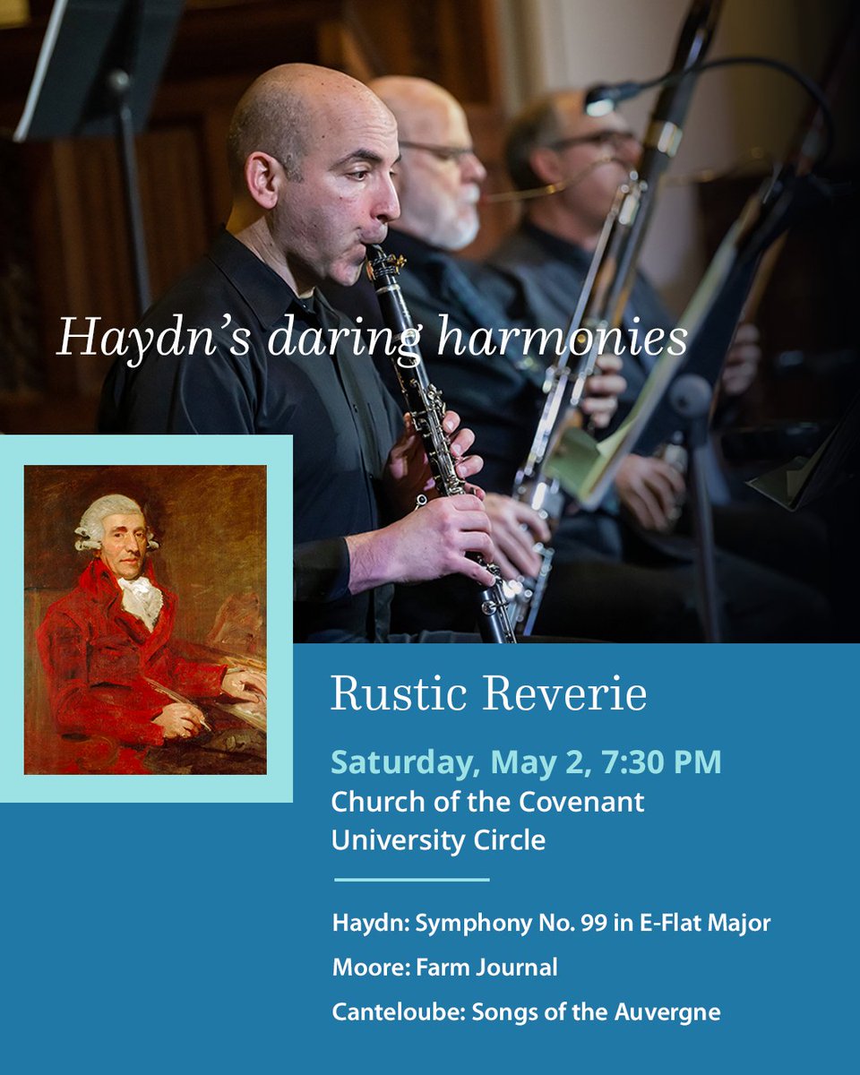 BlueWaterOrch's tweet photo. At age 60 Franz Joseph Haydn was writing the famous “London” series of his more than 100 symphonies. This Saturday BlueWater presents "Symphony No. 99 in E-flat," remarkable for Haydn’s first use of clarinets in a symphony. Order tickets today: https://t.co/9sLOCexRoc https://t.co/Grs8TmMA6t