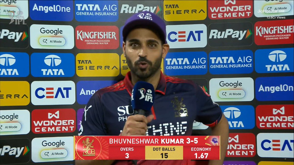 BHUVNESHWAR KUMAR WEARING THE PURPLE CAP OF IPL 2026. 

- One of the greatest of the IPL.