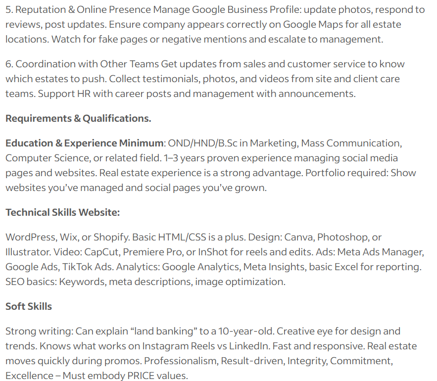 FlamesInTech's tweet photo. I just saw a Nigerian Job posting that made me marvel

Let me summarize.

They expect you to know;
1. Website Development: WordPress.
2. Social Media Management
3. Content Creation
4. Lead Generation
5. Graphics Design

For 200k Monthly.

And the role is an onsite role.... https://t.co/pzmfCTbyqT