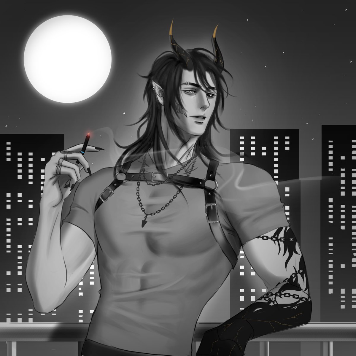 𝘎𝘰𝘵𝘵𝘢 𝘳𝘦𝘭𝘢𝘹 𝘢𝘧𝘵𝘦𝘳 𝘢 𝘭𝘰𝘯𝘨 𝘯𝘪𝘨𝘩𝘵.🚬

Thank you <a href="/yunbie09/">YunBie🔞</a> for the amazing art!!!!!!!!!