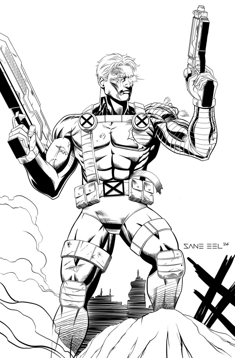 saneeelart's tweet image. Just a quick pinup of #marvel #Cable