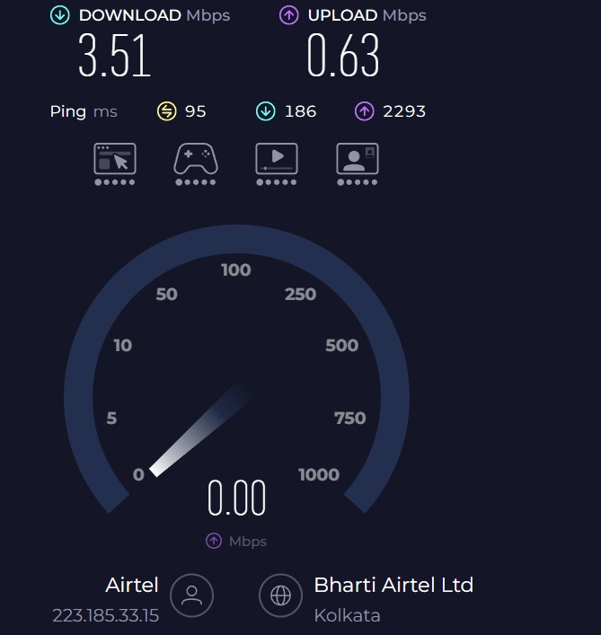 RajibPyne's tweet photo. This is the speed I am getting after paying my internet bills. @airtelindia #airtel https://t.co/9WkAqMhux6