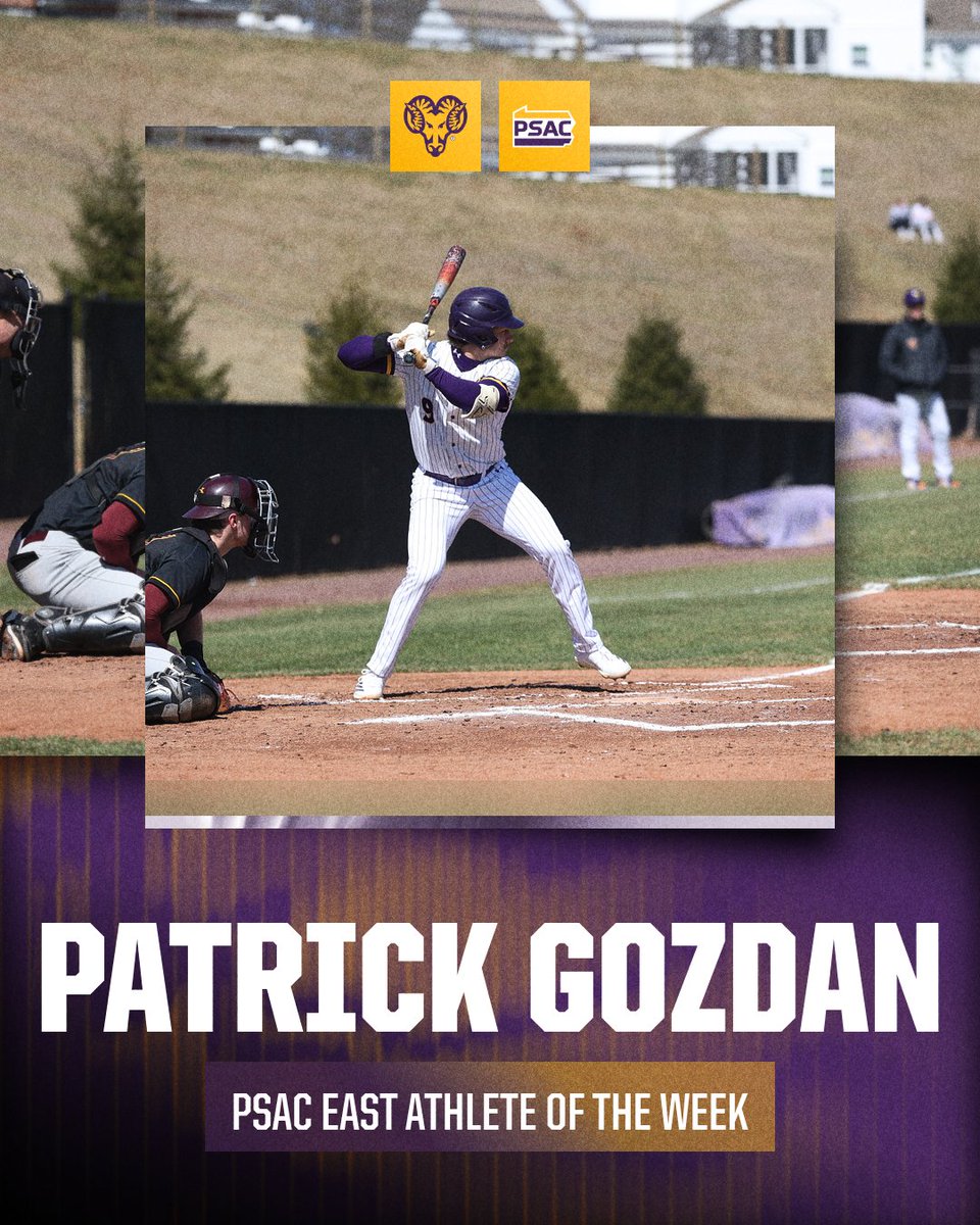 WCUAthletics's tweet photo. BASE: Congratulations to Patrick Gozdan on earning PSAC East Athlete of the Week honors after going 10-for-14 at the plate in five games last week, including a 9-for-12 effort in the weekend series sweep of Bloomsburg! Read more ⬇️

📰:https://t.co/2bgivgsit5 https://t.co/EFmon81b47