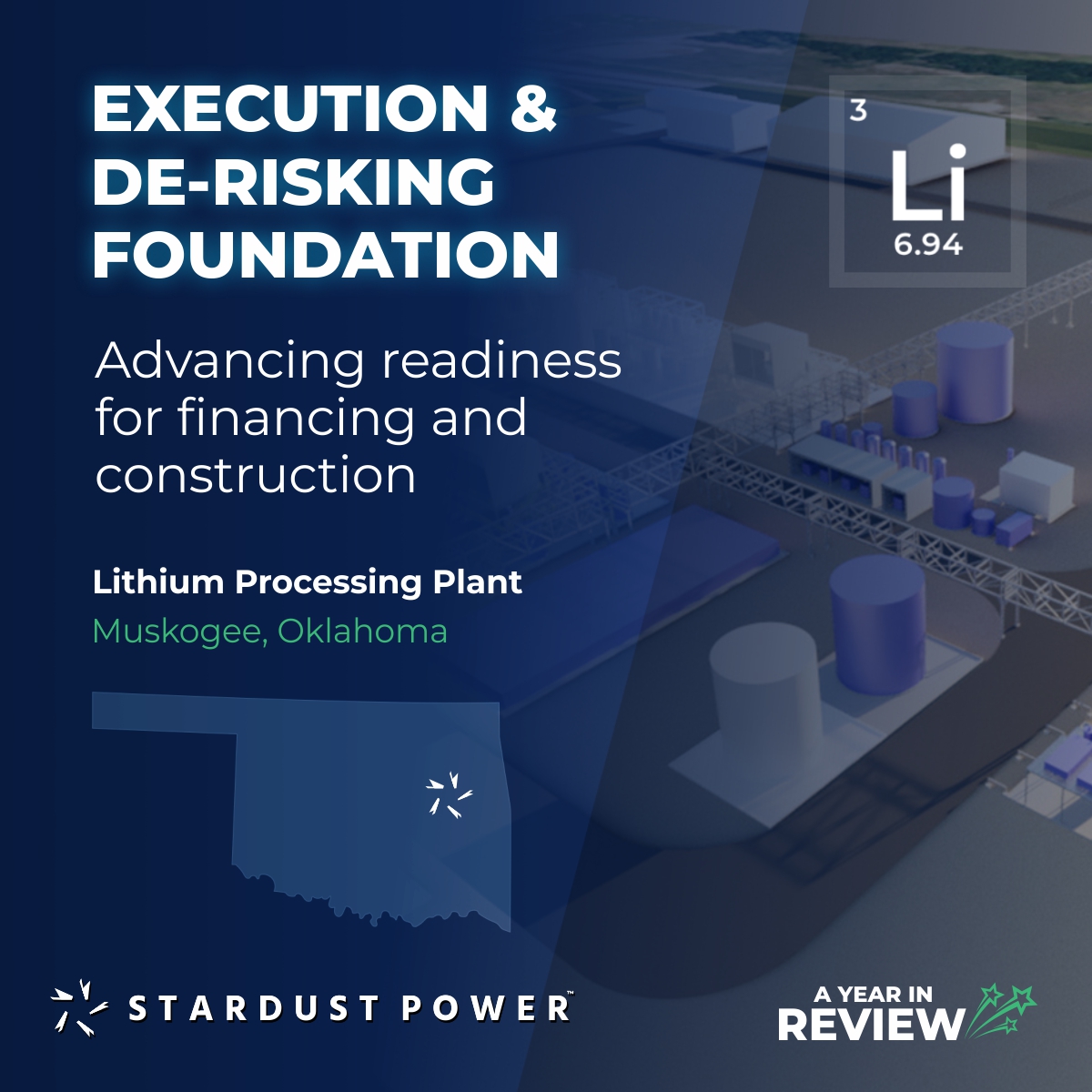SDST_Power's tweet image. 🏗️ 2025 was a foundational year for Stardust Power, advancing execution, de-risking, and building readiness for a U.S. lithium refinery. Clear focus ahead: financing &amp;amp; construction.

🎧 Year-end 2025 earnings call: zurl.co/sjt3O

#Lithium #Oklahoma #StardustPower