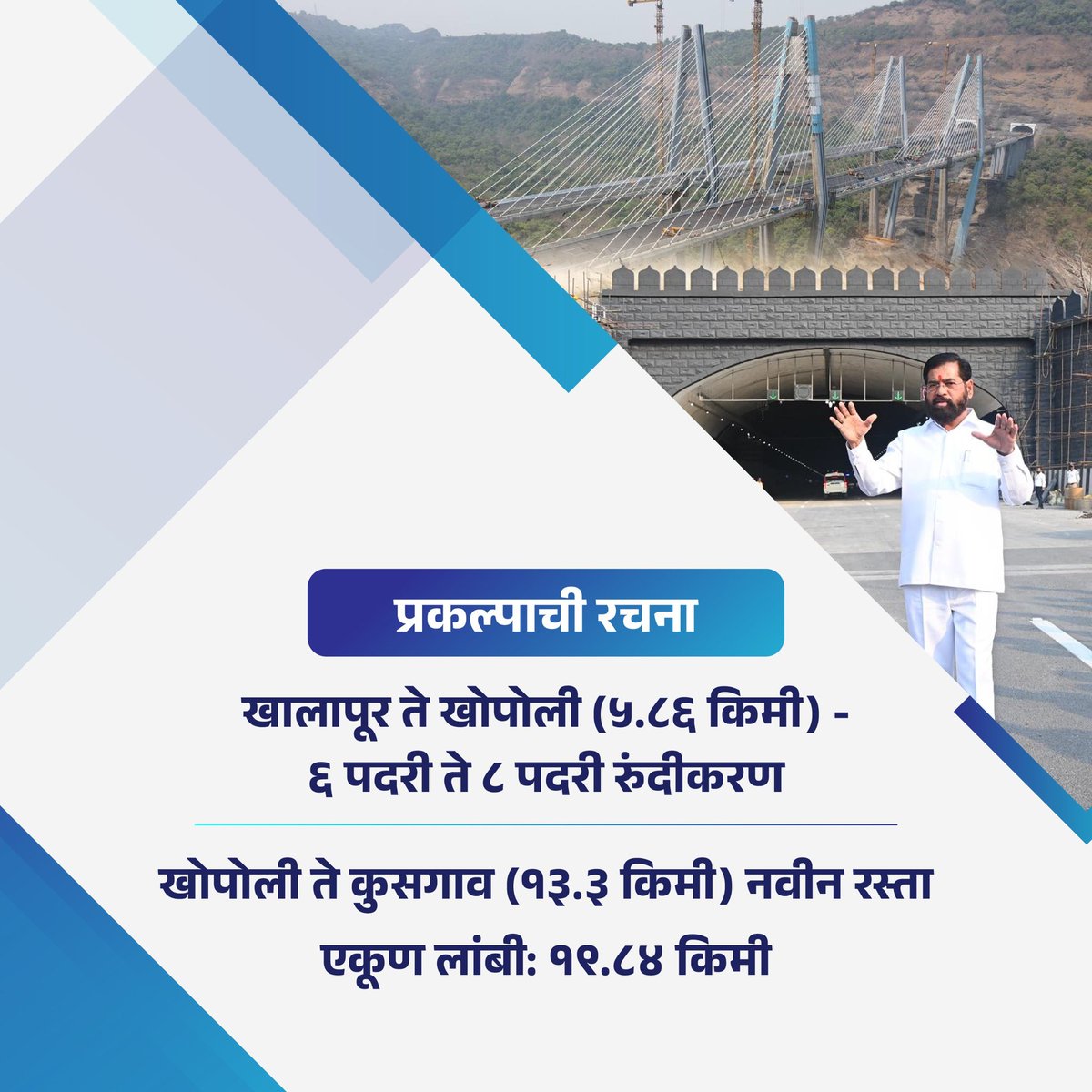 theWolvosaga's tweet photo. मुंबई–पुणे मिसिंग लिंक 🚧

₹6,695 कोटींचा महाप्रकल्प, 19.84 किमी लांबी, 2 भव्य बोगदे (आशियातील सर्वात लांब), 182 मीटर उंच केबल-स्टेड ब्रिज… खंडाळा घाटाला बायपास देत प्रवास 20-30 मिनिटांनी जलद....

उपमुख्यमंत्री @mieknathshinde यांची दूरदृष्टी, निर्णायक नेतृत्व आणि तज्ञ् अभियंत्यांच्या वेगवान कामकाजामुळे हा अभियांत्रिकी चमत्कार साकार 🚩🚩