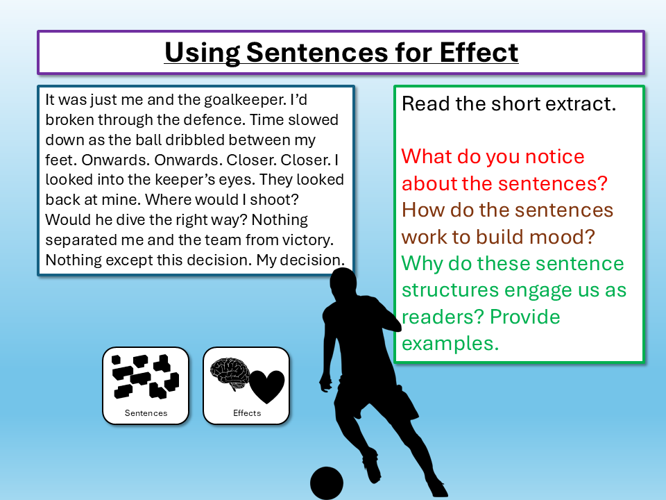 EnglishGCSEcouk's tweet image. English KS3 writing lesson with a World Cup football theme - focusing on sentences for effect. Just £1 this week!
tes.com/teaching-resou…
#teamenglish #edutwitter #teachertwitter #gcses #gcses2026 #ks3 #teachers #teach #teaching #football