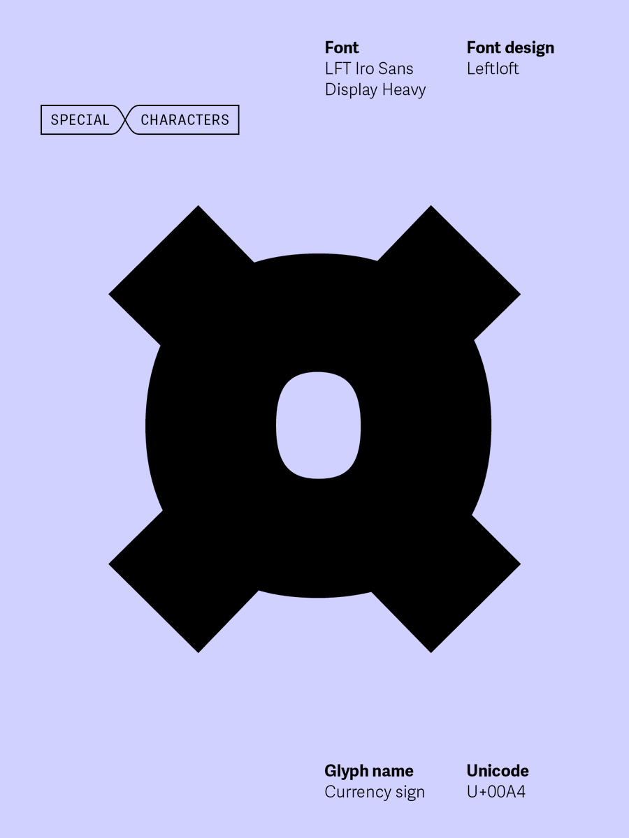 TypeTogether's tweet image. Money Monday – generic currency symbol /// Today’s symbol was first proposed in ISO-646 in 1972 as an alternative to having the dollar sign be the default currency symbol. Here are some examples from our catalogue – which is your favourite? 

#Typography #Fonts #GraphicDesign