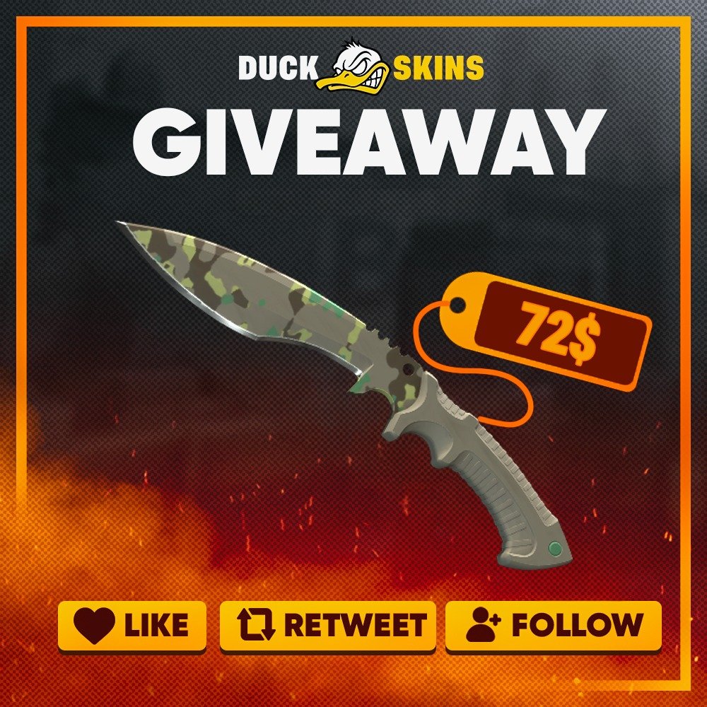 🎁 Kukri Knife | Boreal Forest FT ($72)

➡️ TO ENTER:

✅ Follow me &amp; <a href="/duckskinsdotcom/">DuckSkins</a>
✅ Retweet + Like

⏰ Giveaway ends in 5 days!