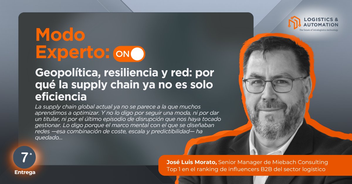 LogisticsSpain's tweet photo. ¿Sigue siendo la eficiencia el principal objetivo en la supply chain?

El contexto actual está obligando a replantearlo.

En este nuevo Modo Experto ON, José Luis Morato pone el foco en cómo está evolucionando este equilibrio.

Descúbrelo en https://t.co/nkG4KdSyyH https://t.co/q8i1Xsnh11