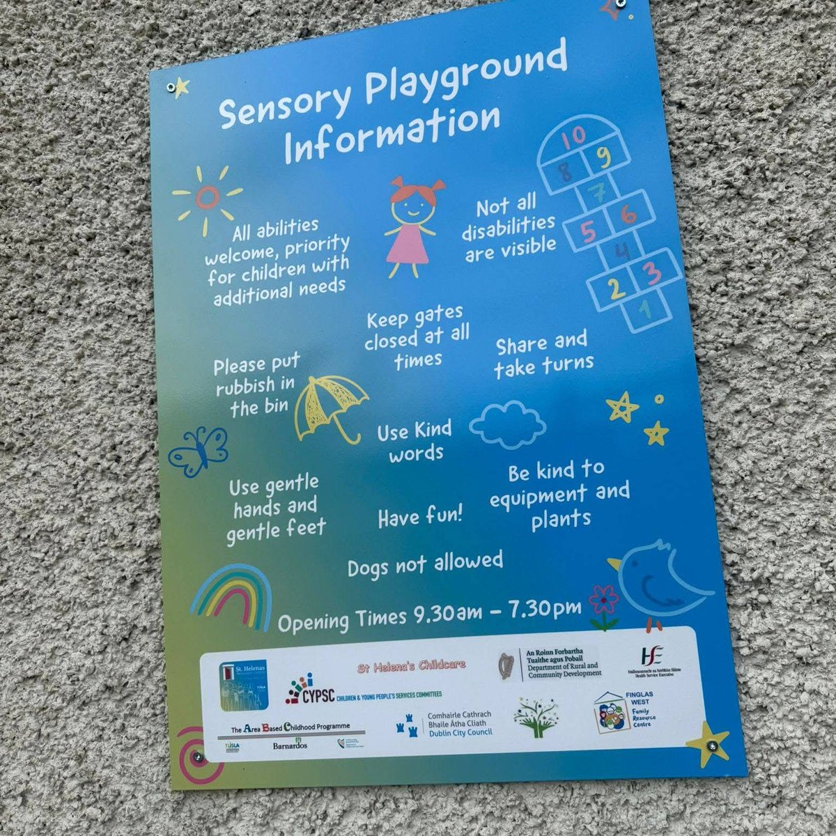 PaulMcauliffe's tweet photo. 🛝  It was great to drop in to the launch of the new sensory playground on the grounds of St. Helena’s Resource Centre, this morning. This is a fantastic sensory resource for the centre and the wider community. Well done to all involved. https://t.co/antZweCjzw