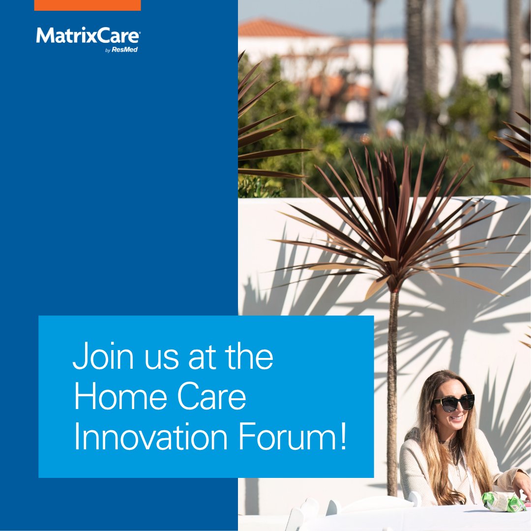 MatrixCare's tweet image. We’re proud to share that MatrixCare will be part of the @HCIForum, May 17–19 in Palm Springs.

This invite-only event brings together bold thinkers across home-based care for meaningful conversations and fresh perspectives.

Learn more about the event: link.resmed.com/3OGjwEf