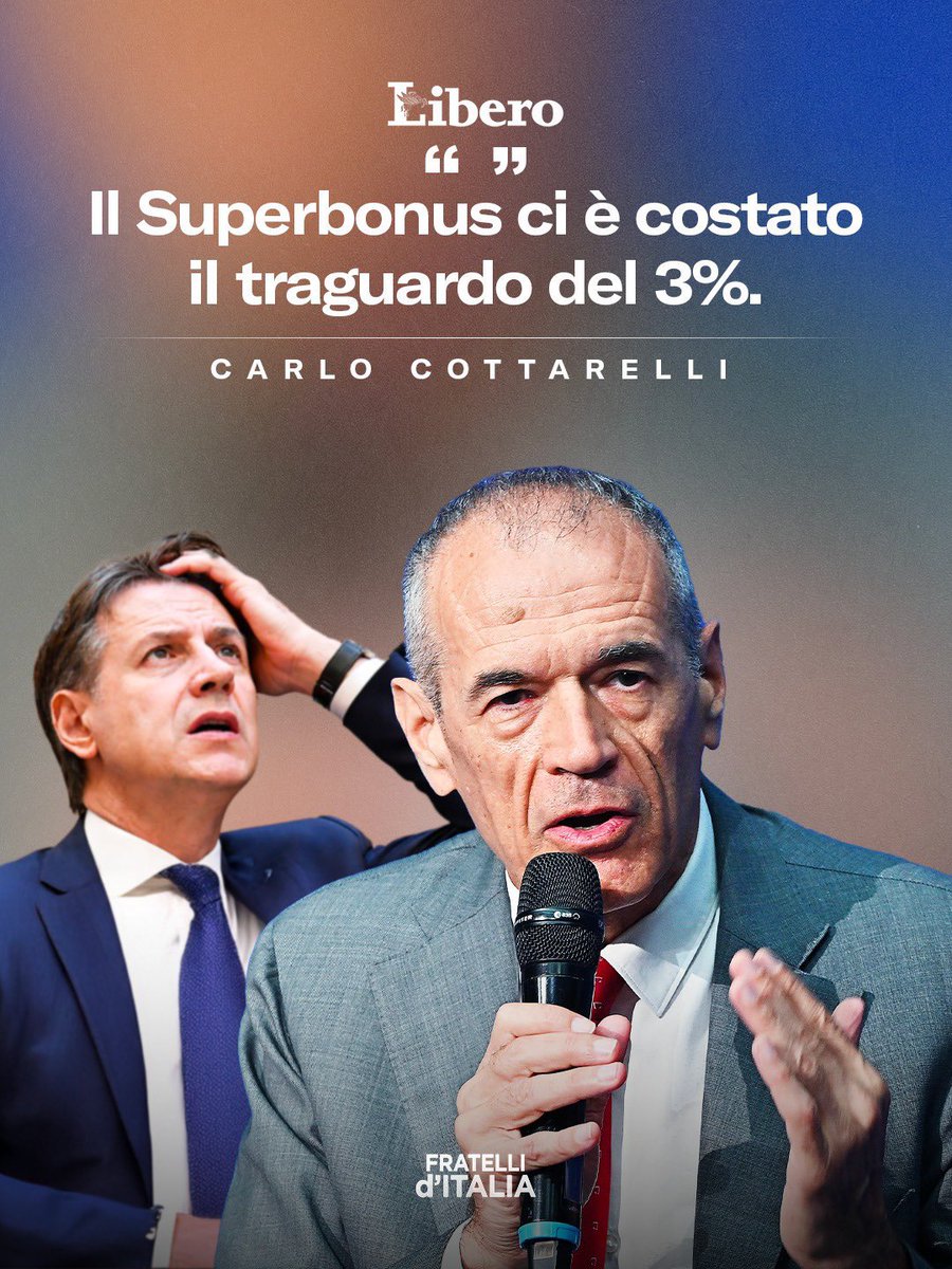 Ultimo_Samurai_'s tweet image. Ricordiamo ai percettori del reddito di cittadinanza che #Cottarelli e del #PD non di #FdI ma del PD

Il #superbonus ci è costato il traguardo del 3%. Hai sentito #Conte? #M5S ci siete?