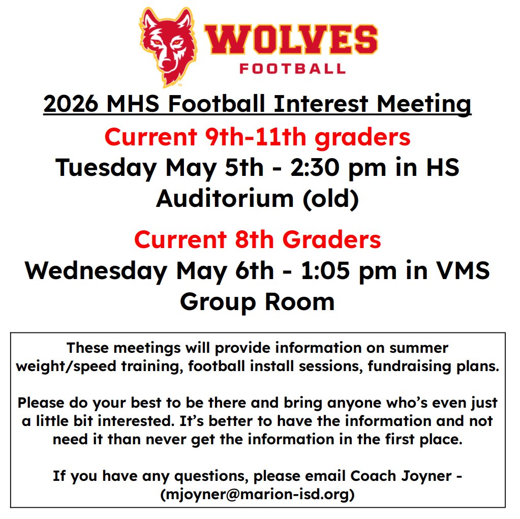 Marion Wolves Football 🏈 tweet media
