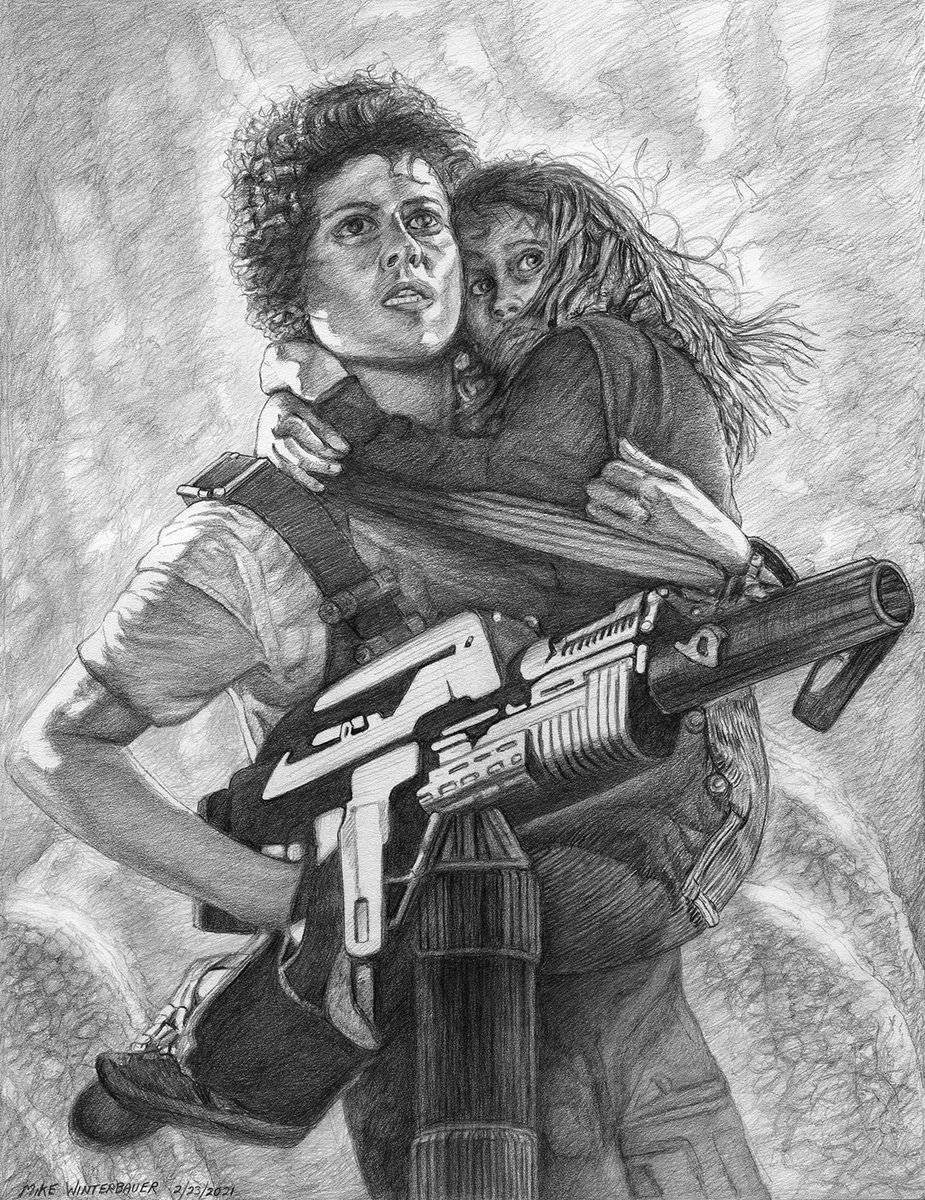 MikeWinterbauer's tweet image. My dramatic Aliens pencil drawing!
#popculture #illustration #movieart #aliens