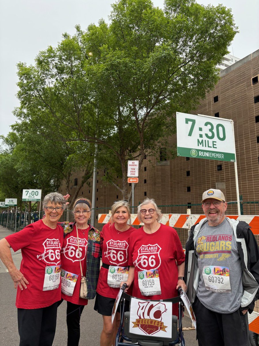 RedlandsXC's tweet photo. Special mention to the Redlands Wellness Warriors for an inspiring finish at the 2026 OKC Memorial senior marathon! Your determination and heart are incredible! Keep going🏆

#WellnessWarriors #RedlandsCC #okcmemorialmarathon2026 https://t.co/udClYkkWSW
