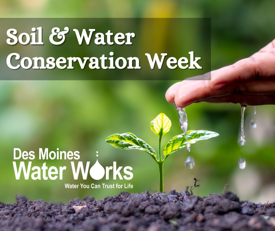DSMH2O's tweet photo. This week is Soil and Water Conservation Week. You live in a watershed, an area that catches rain and snow, and drains or seeps into a marsh, stream, river, lake or groundwater. This is why land practices that affect soil health and water quality are so important. https://t.co/vqxORQBsDf