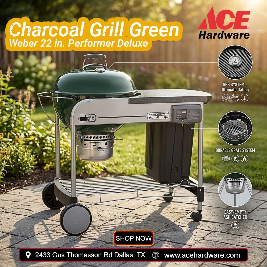 Acedallastx's tweet image. 🔥 Weber 22” Performer Deluxe Charcoal Grill (Green) – The Ultimate BBQ Experience!

Take your grilling game to the next level with the legendary Weber Performer Deluxe, built for perfect flavor and easy outdoor cooking.

✅ GBS... Hardware!
acehardware.com

#AceHardware