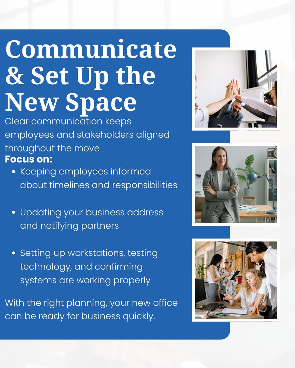 CorovanMoves's tweet image. Office moves don’t have to be stressful. With early planning, clear communication, and the right relocation partner, businesses can transition smoothly into a new workspace. #OfficeRelocation #CorporateMoving #FacilitiesManagement #OfficeMove #Corovan
ow.ly/ZGjv50YOLTm