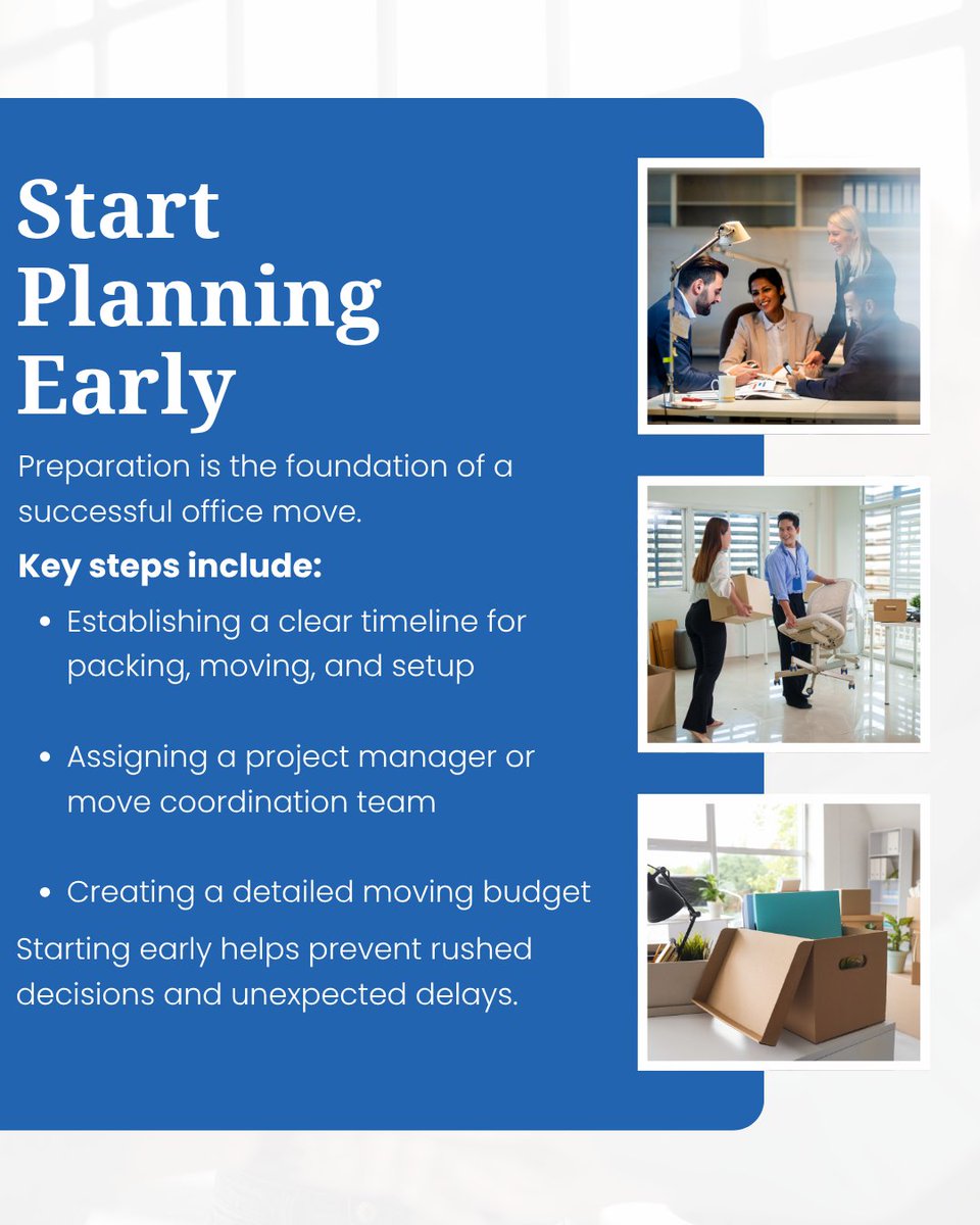 CorovanMoves's tweet image. Office moves don’t have to be stressful. With early planning, clear communication, and the right relocation partner, businesses can transition smoothly into a new workspace. #OfficeRelocation #CorporateMoving #FacilitiesManagement #OfficeMove #Corovan
ow.ly/ZGjv50YOLTm