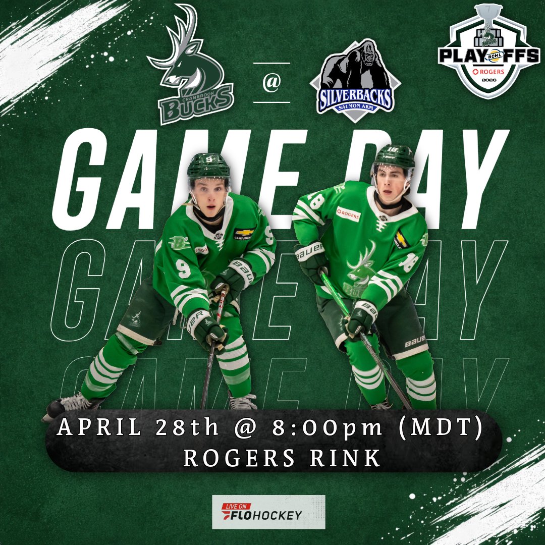 CranbrookBucks's tweet image. 🚨GAME 7 TONIGHT!🚨

Puck drop at 8pm today as the Bucks are in Salmon Arm in a winner-take-all Game 7 against the Silverbacks to move on to the semi finals!

📺Catch all the action on @flohockey!
🗓April 28th
🕖 8:00PM (MDT)
📍Rogers Rink

#FearTheDeer #gobucksgo #GoBucks #bchl