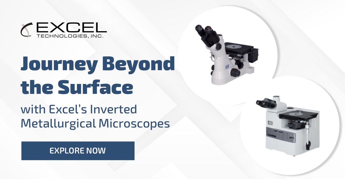 ExcelTechInc's tweet image. Excel’s Inverted Metallurgical Microscopes are perfect for analyzing metal manufacturing, surface examination, and electronic components. 

Discover the world of metallurgy and uncover the unseen with ease. shorturl.at/fyKMN 

#Metallurgy #Microscopy #Microscope