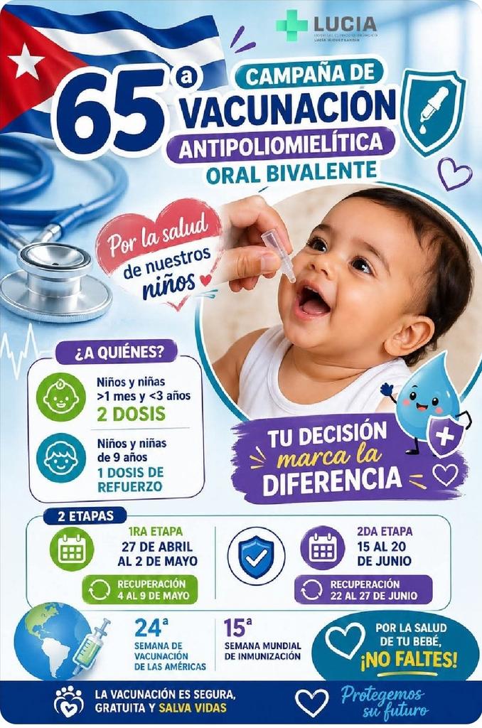 YA ES OFICIAL: Hoy comienza la 1ra etapa de la Campaña de Vacunación contra la polio. #Cuba, supuesto "Estado fallido", atiende a toda su población infantil como no lo hace EEUU, ¡único Estado del mundo que no ha ratificado la Convención de los Derechos del Niño! #CubaPorLaVida