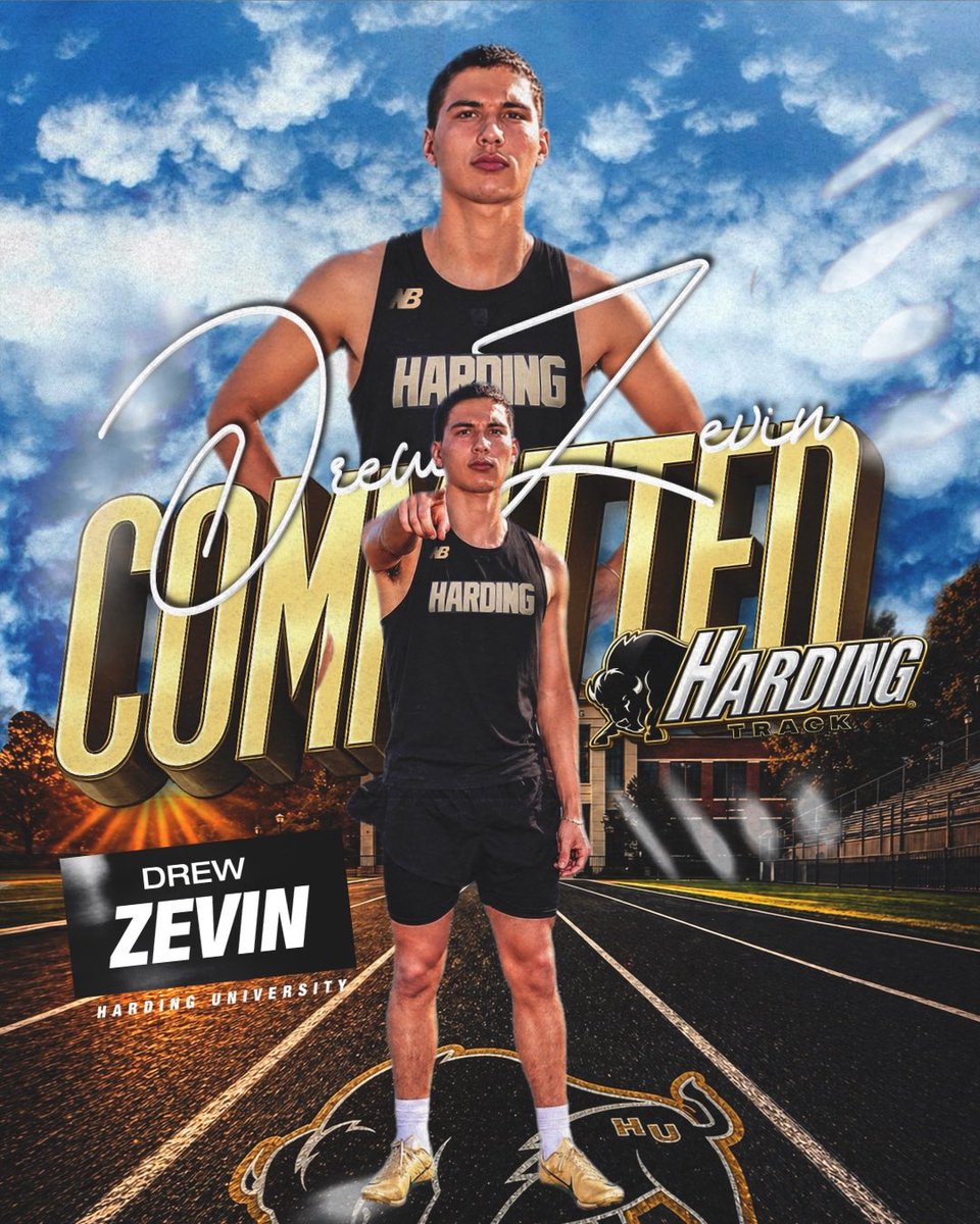 My son has officially committed to Harding University for track and field! 🙏🏽🦬🙌🏽 Praise God. 

Shout out to <a href="/RoscoesMr/">THIS IS THE WAY!</a> for the artwork! 🔥🔥🔥🔥🔥🔥