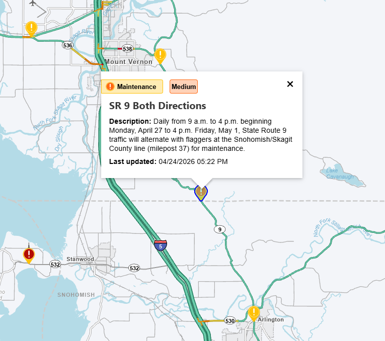 WSDOT North tweet media