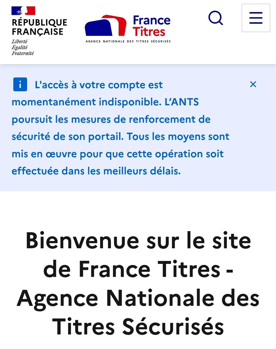 Pendant ce temps là... l'ANTS est tjrs fermée 😬

C'est finalement la meilleure cybersécurité pour éviter toute nouvelle cyberattaque...

C'est quand même dingue ce qui se passe en France. Je suis sûr que c'est une énorme caméra cachée toutes ces fuites de données... je ne vois