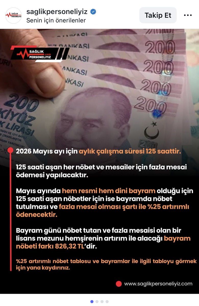 Sağlık çalışanları sayfalarında paylaşmışlar;

Mayıs ayında 125 saat üstü her mesainin fazlası ücerete tabi...

Polis dış kapının dış mandalı mı da fazla mesai ücretleri 2027 ye kalıyor?

Onlarca yıldır verilmedi de ekonomi mi düzeldi???

#PolisKanunuNerede
