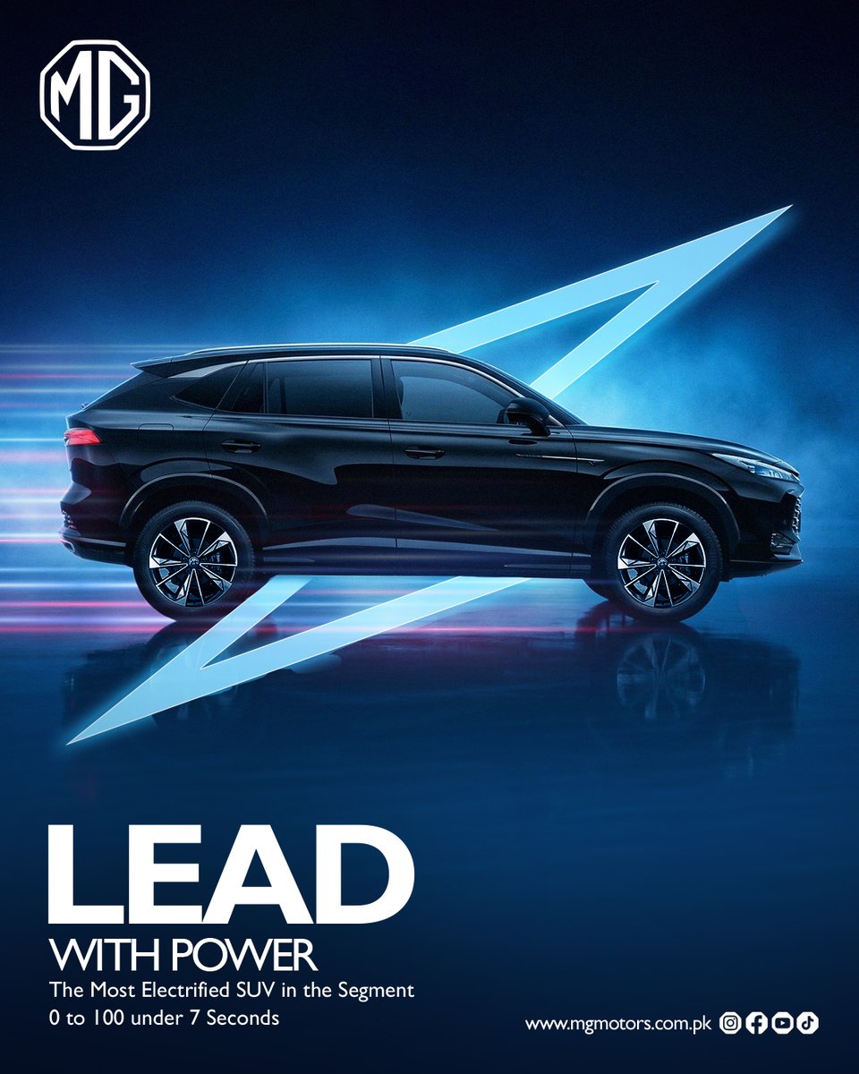 MGPakistan's tweet photo. True leadership isn’t announced, it’s experienced. From its commanding design to its electrifying performance, every inch of this car is built to lead, setting a new standard on every road it takes.
#MGMotorsPakistan #BuiltToLead #MGHS #MGHSHybrid+ #MGHSSuperHybrid https://t.co/0T2YDn0Usr