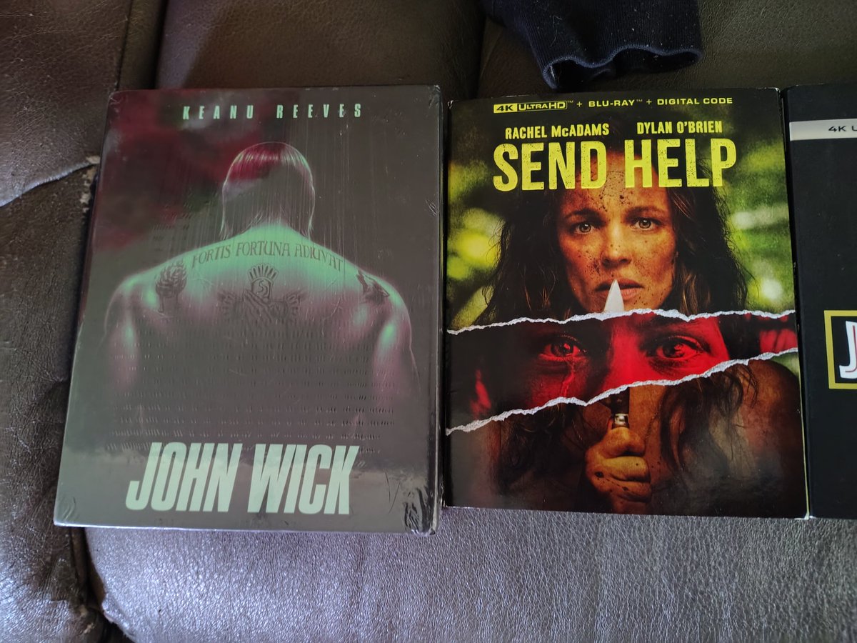 AlexWalason's tweet image. Some new #4KUHD arrivals! It's great to finally have Sam Raimis fantastic #SendHelp in 4K for the first time. The new Titan Cult steelbook for John Wick was on sale and was a must for the new Dolby Vision Transfer. New DV transfers for the Jurassic Park trilogy too!