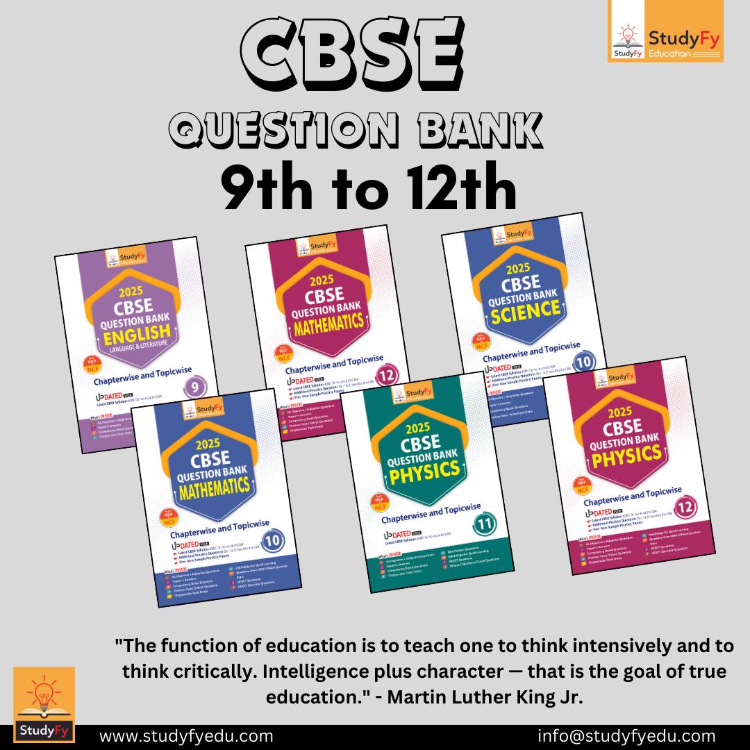 Studyfye's tweet photo. Embark on an exciting educational journey with StudyFy Education's CBSE Question Bank Class 9th to 12th. Say goodbye to exam stress and hello to top grades!
.
Shop Now: 📷https://t.co/zyUqnVbyvF
.
#NewEdition #CBSEQuestionBanks #studyfyedu #Studyfy #CBSE #questionbank https://t.co/rvEIR2fVYl