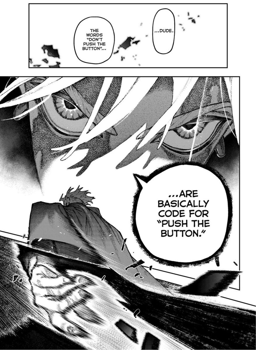 ERG4STULLUM's tweet photo. THEY ALL SAID HE WAS USELESS. A FRAUD. THEY CALLED HIM BAITMAN. BUT I NEVER FUCKING DOUBTED HIM FOR A SECOND. ENJIN YOU ARE THE GOAT. THE GOOAAATTTT!!!!! #gachiakuta166 https://t.co/LNtPr6xtlz