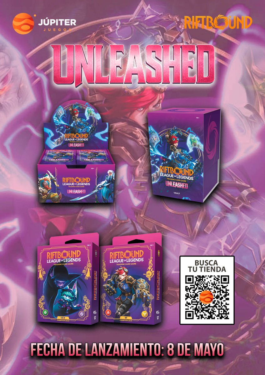 JupiterJuegos's tweet photo. Pero recordad que los nuevos productos no estarán disponibles hasta el siguiente fin de semana, el 8 de Mayo, donde podréis recoger vuestras reservas y disfrutar de UNLEASHED AL COMPLETO. https://t.co/hk7GUh9oX8
