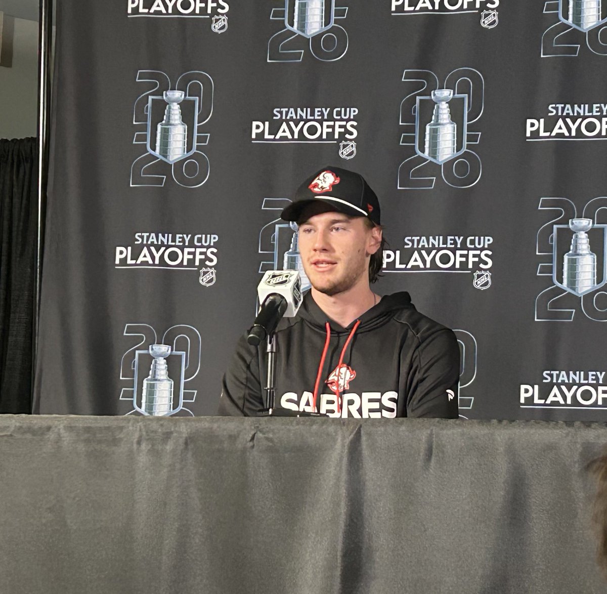 Josh Doan mentions how he and Alex Lyon have had lots of conversations as seat-mates on the plane.

Asked what they talk about, he says: “Well, he went to Yale and I went to the Harvard of the west…”