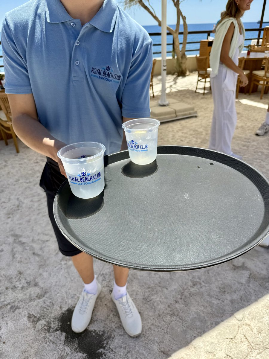 3BridgesNick's tweet photo. .@RoyalCaribbean Royal Beach Club Santorini opened today, and it was everything! 🇬🇷☀️🌊🍹 Beautiful black-sand Eros beach…authentic cuisine, delicious cocktails, friendly local staff…this is a win for the island and visitors alike! @theRCLblog https://t.co/nrDUhcmtUn