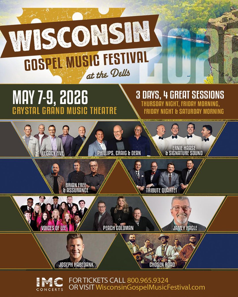pcdguys's tweet image. Get your tickets to join Phillips, Craig and Dean and many other artists in Wisconsin May 8! Don't miss Randy, Dan and Shawn for a night of worship singing hits and favorites from 30+ years of music ministry.
itickets.com/events/482961
#wisconsin #concert #pcd #concerts