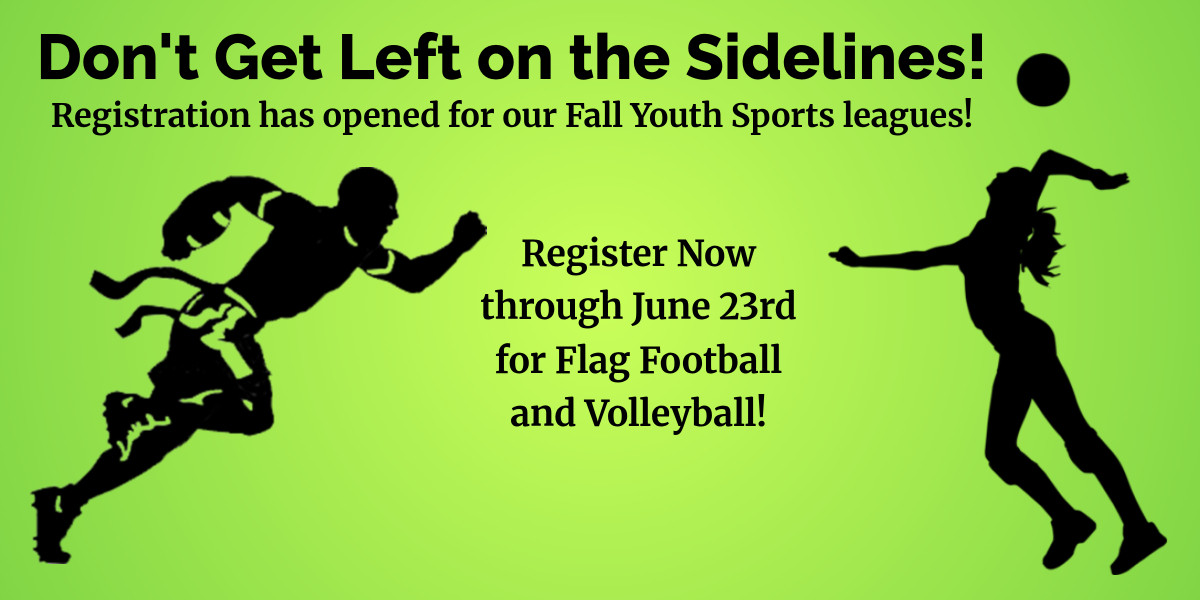 Register now for our Fall Youth 🏐 &amp; Flag 🏈 leagues. Visit wahooparksandrec.com for more information and registration details.