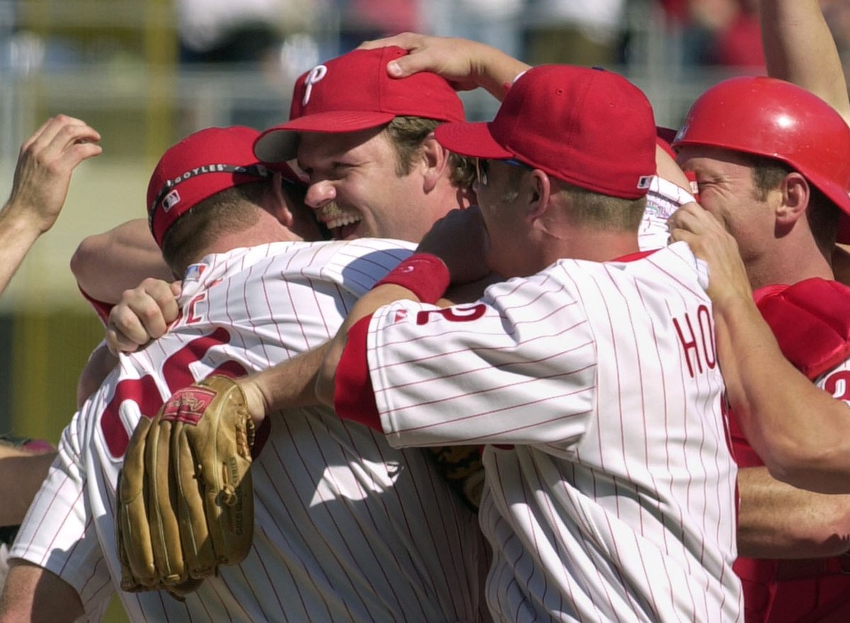 ShenkLarry's tweet image. 😍OTD 2003: Kevin Millwood pitches the ninth no-hitter in Phillies history, a 1-0 win over the San Francisco Giants at Veterans Stadium. Center fielder Ricky Ledee homers in the first inning and catches the final out. The final no-hitter at the Vet. #phillies