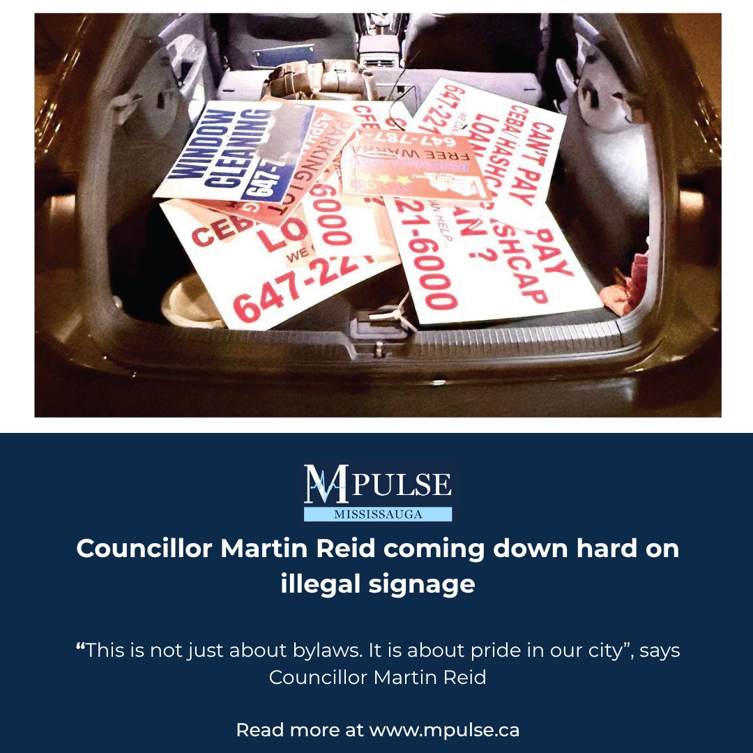 MPulseMiss10650's tweet image. Councillor Martin Reid tackles illegal signage in Mississauga, emphasizing the importance of city pride. Read more at mpulse.ca/home-mississau…

#Mississauga #CityPride #MPulse